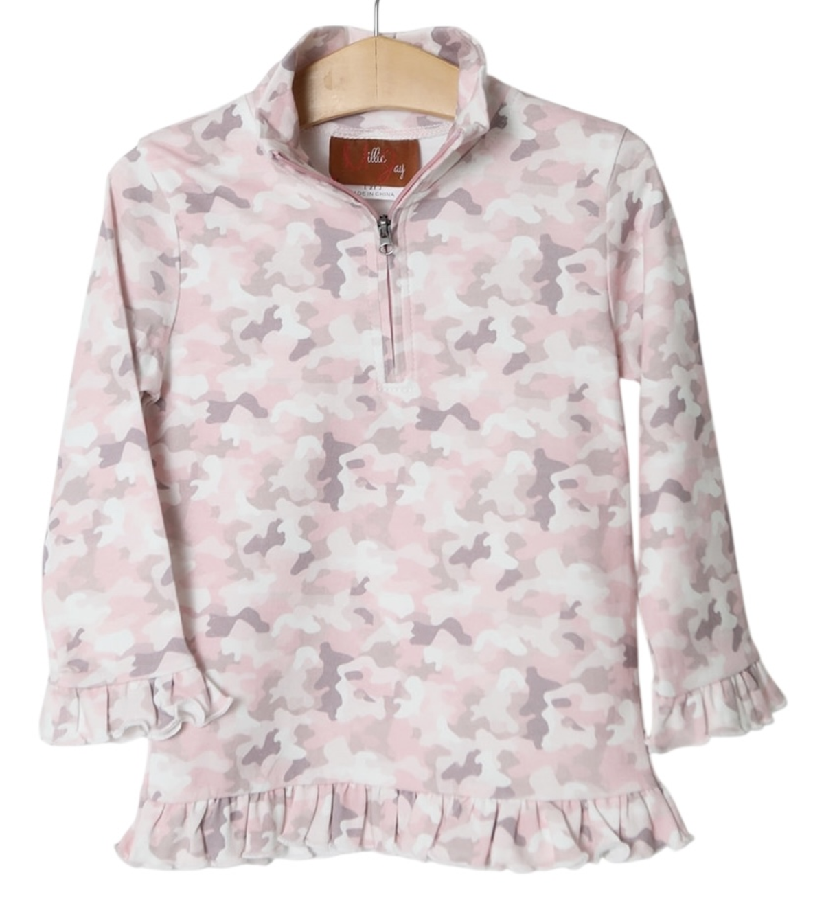 Millie Jay Ellie 1/4 Zip Pullover–Pink Camo
