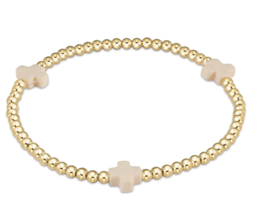 Enewton Egirl Signature Cross Gold Pattern 3mm- Off White