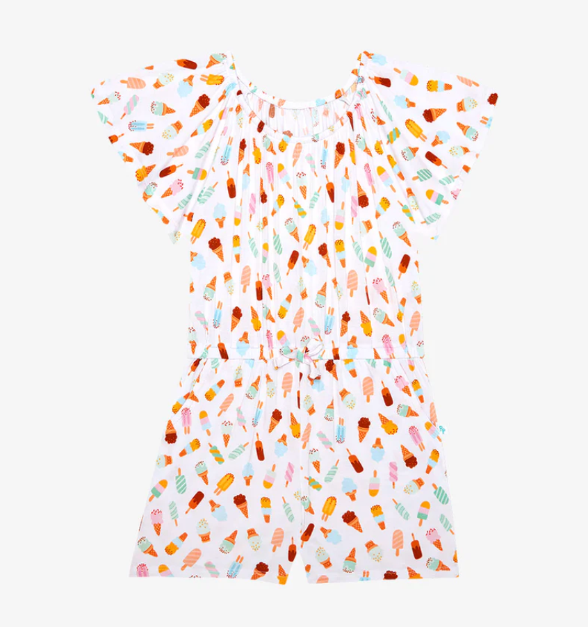 Posh Peanut Ice Cream Parlor Flutter Sleeve Romper