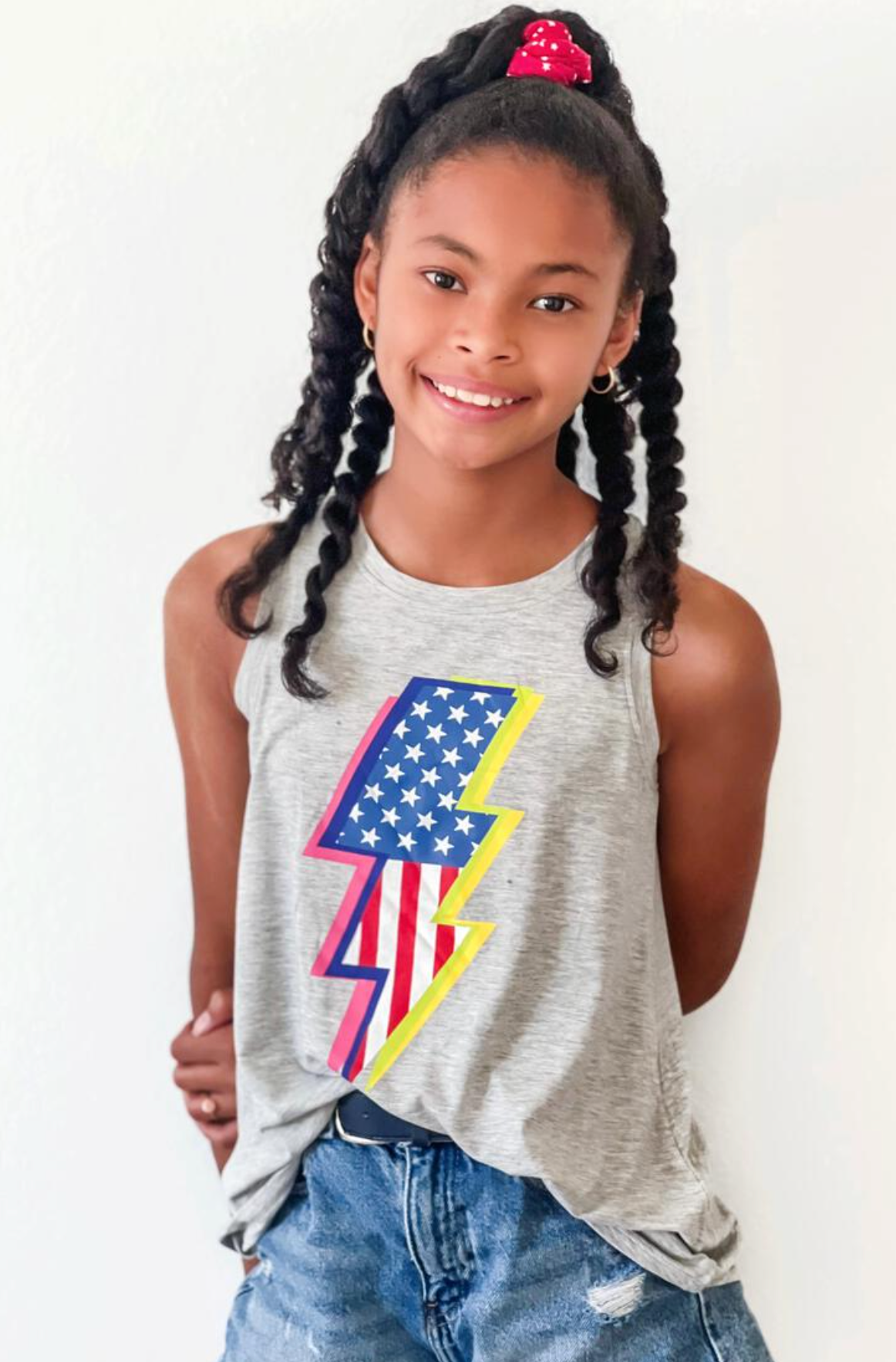 American Flag Lighting Bolt Tank
