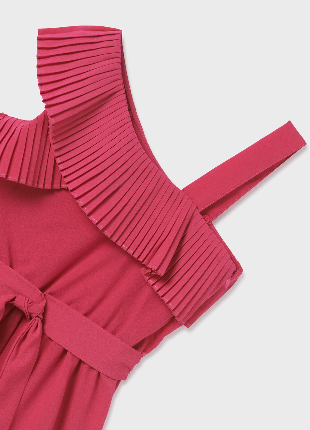 Pink Asymmetrical Crepe Romper