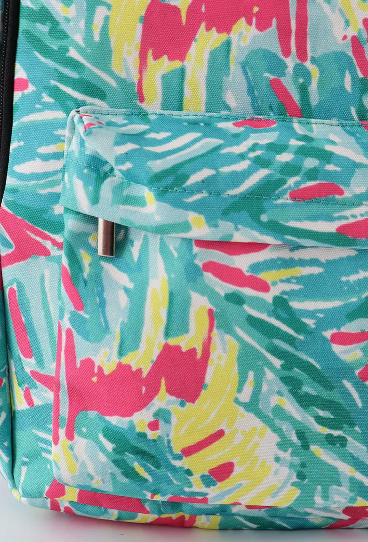 Green Lily Print Backpack