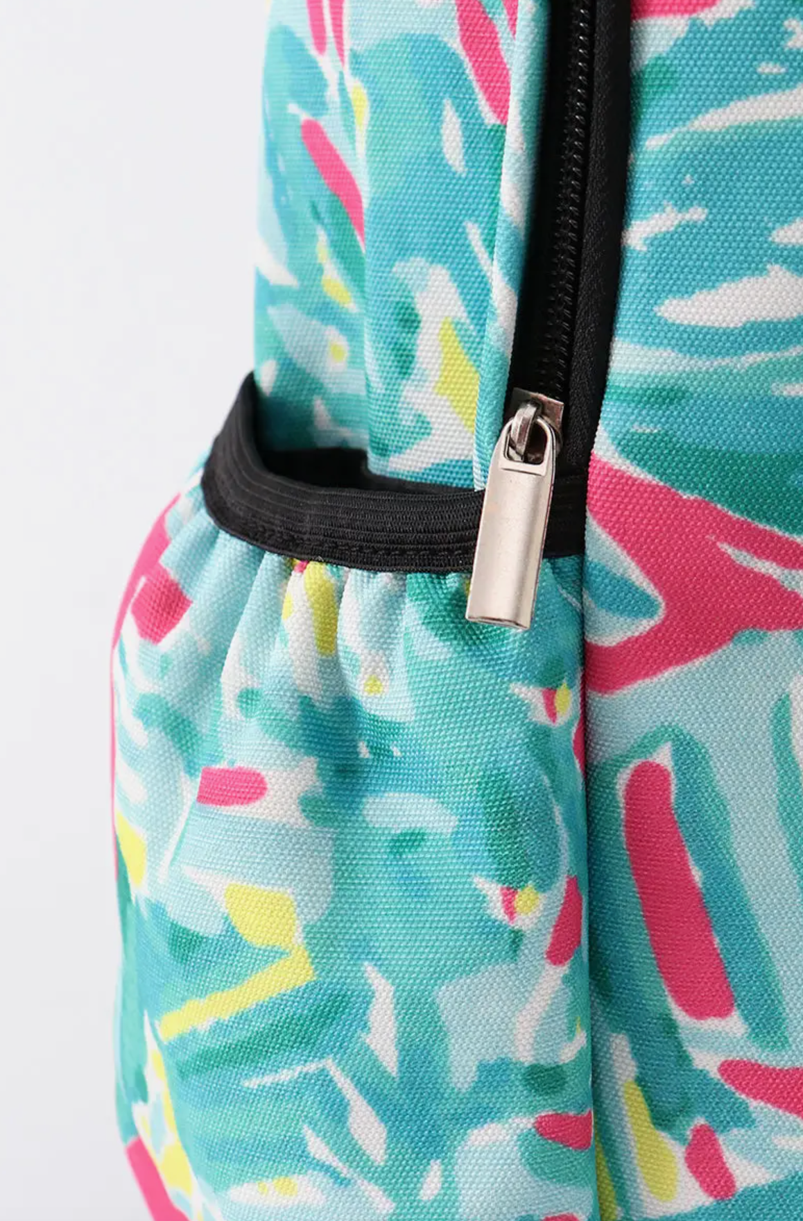 Green Lily Print Backpack