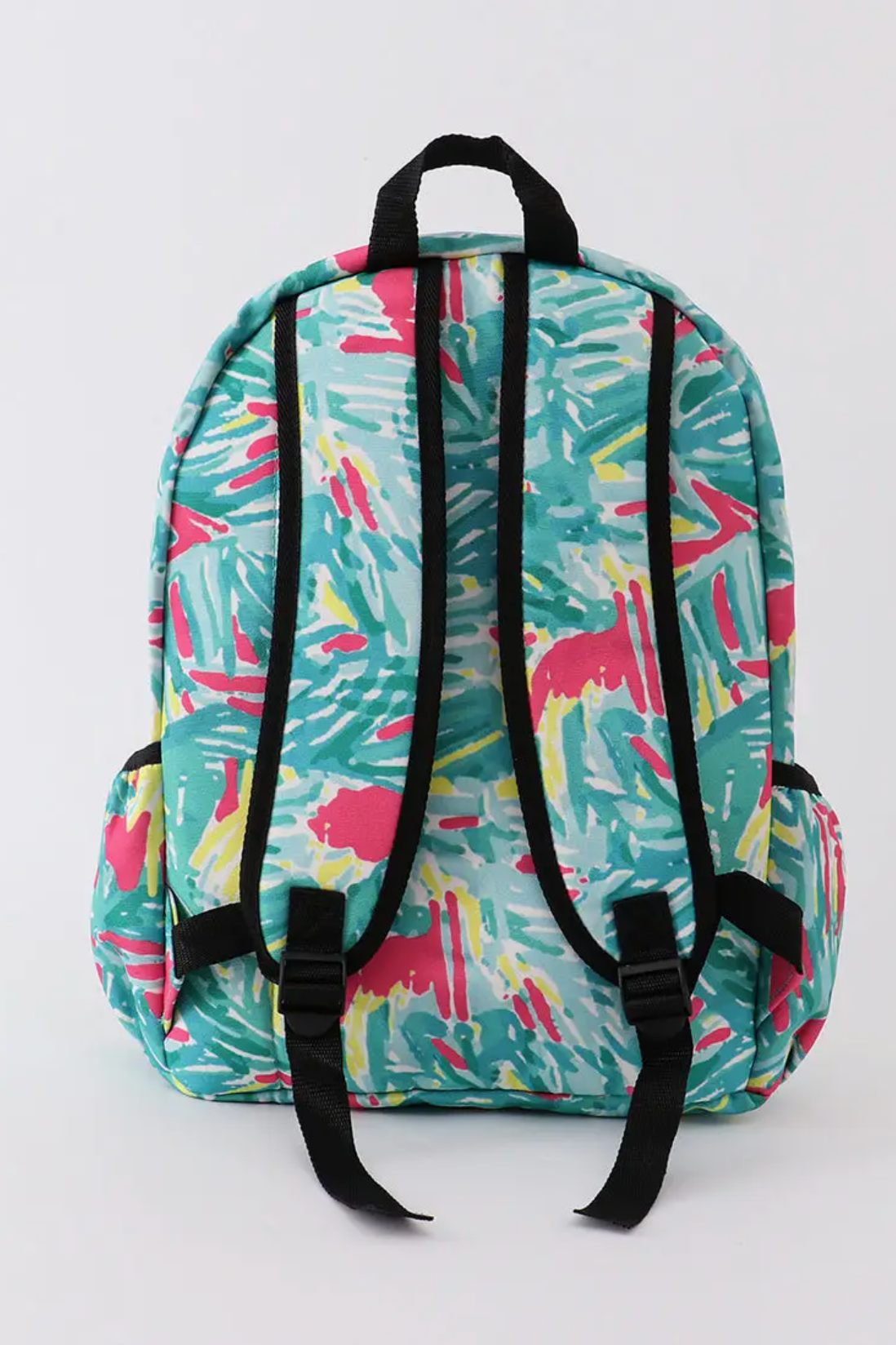 Green Lily Print Backpack