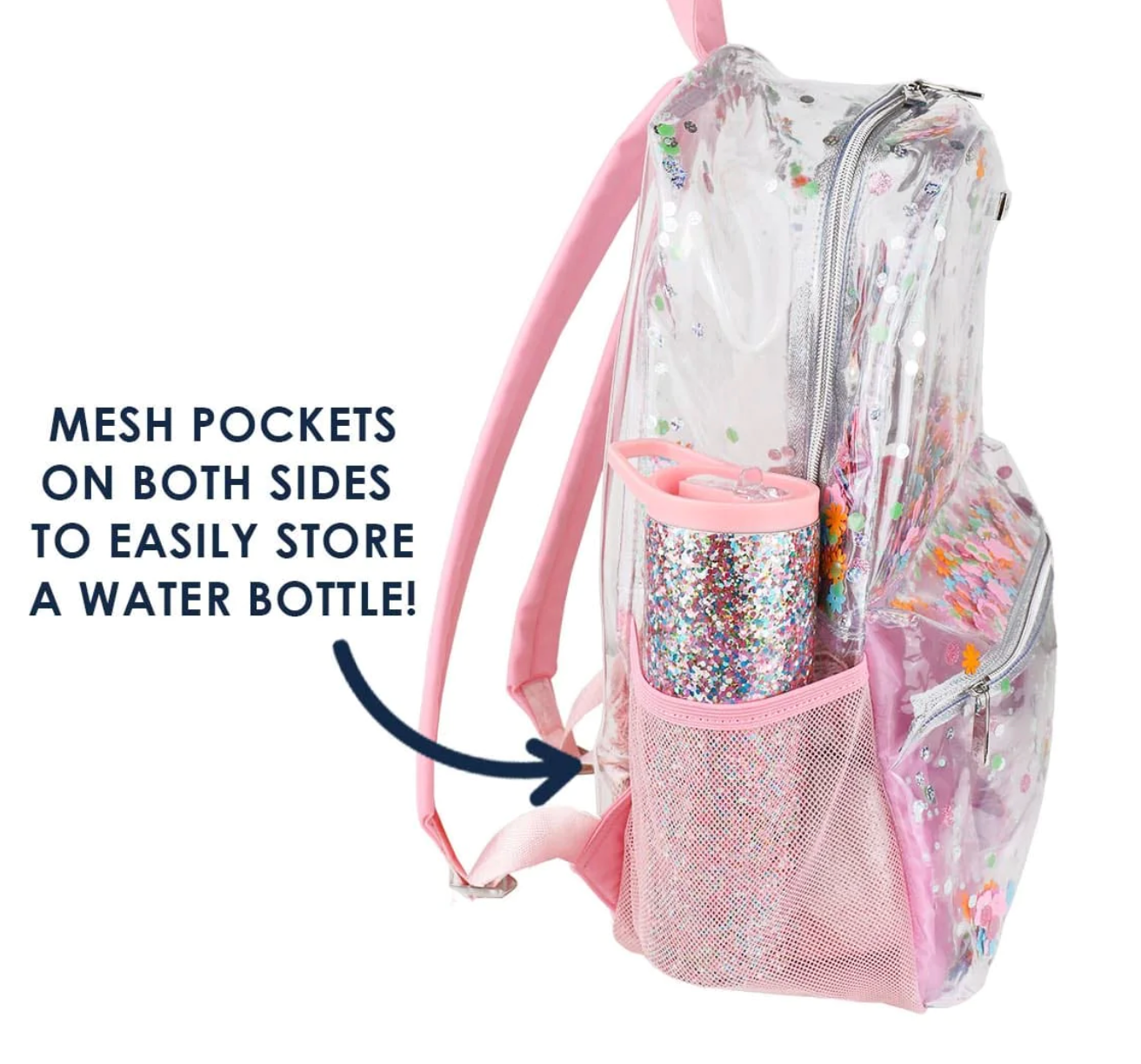 Flower Shop Confetti Clear Backpack Medium