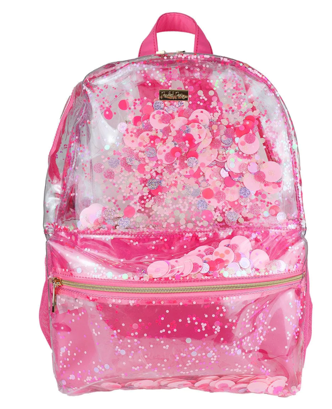 Pink Party Confetti Pink Clear Backpack