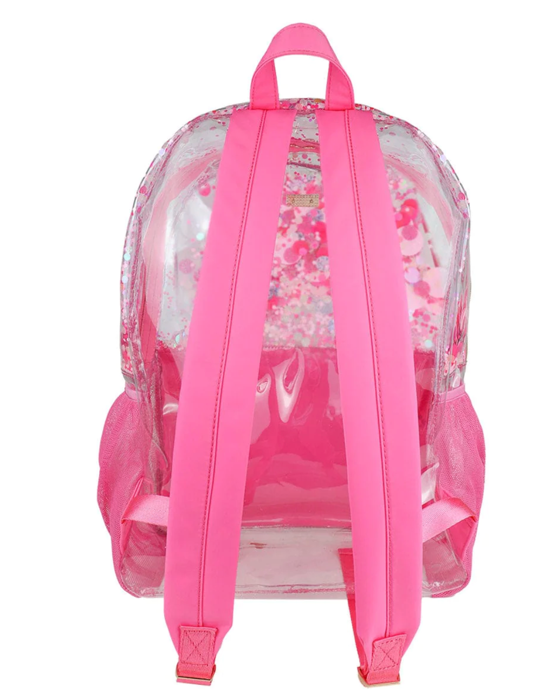 Pink Party Confetti Pink Clear Backpack