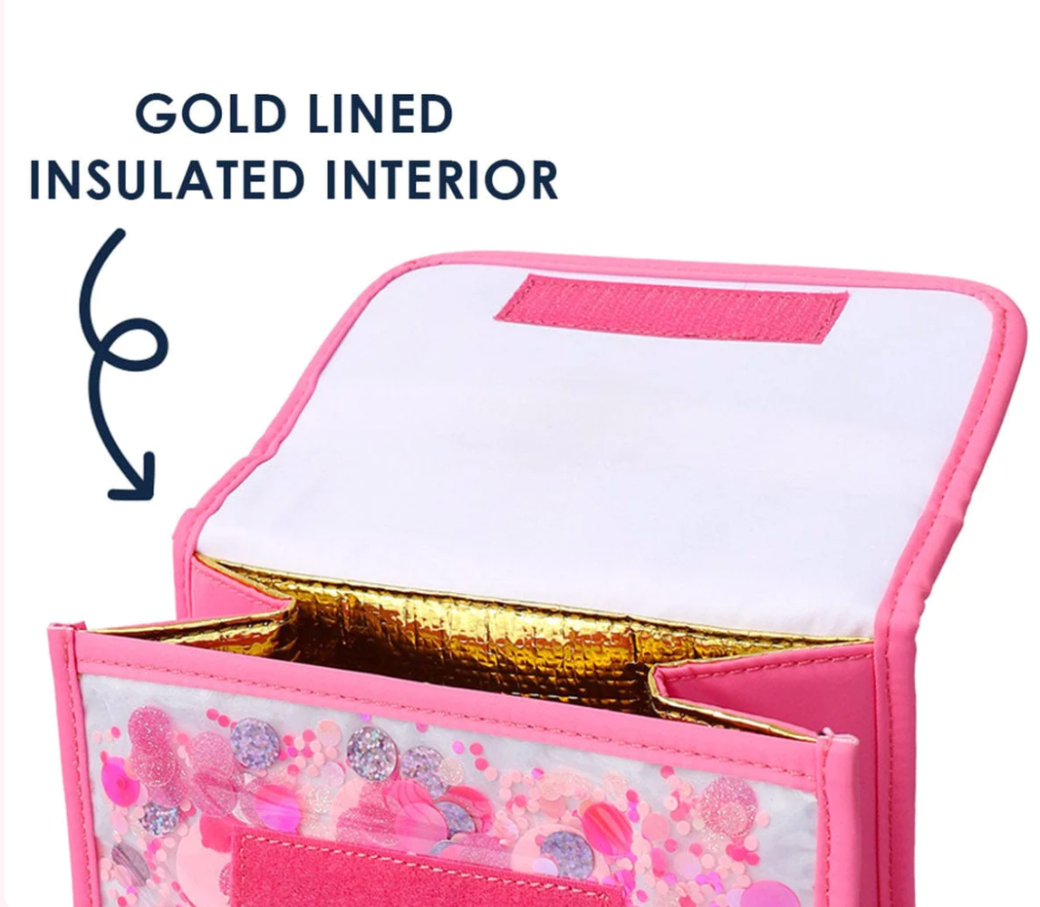 Pink Party Confetti Insulated Lunchbox