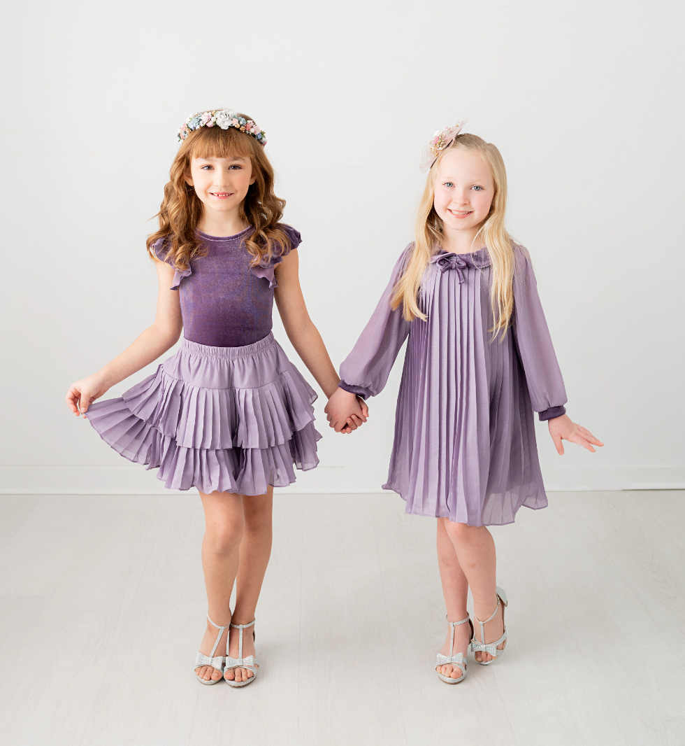 Evie's Closet Royal Purple Pleated Dress