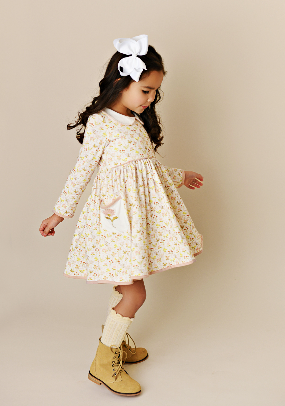 SB Autumn Wildflower Embroidery Pocket Dress