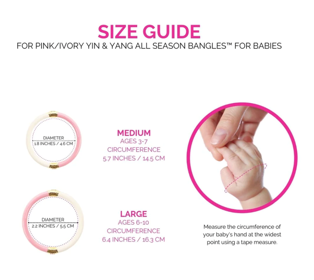 Pink/Ivory Yin Yang Kids Bracelets