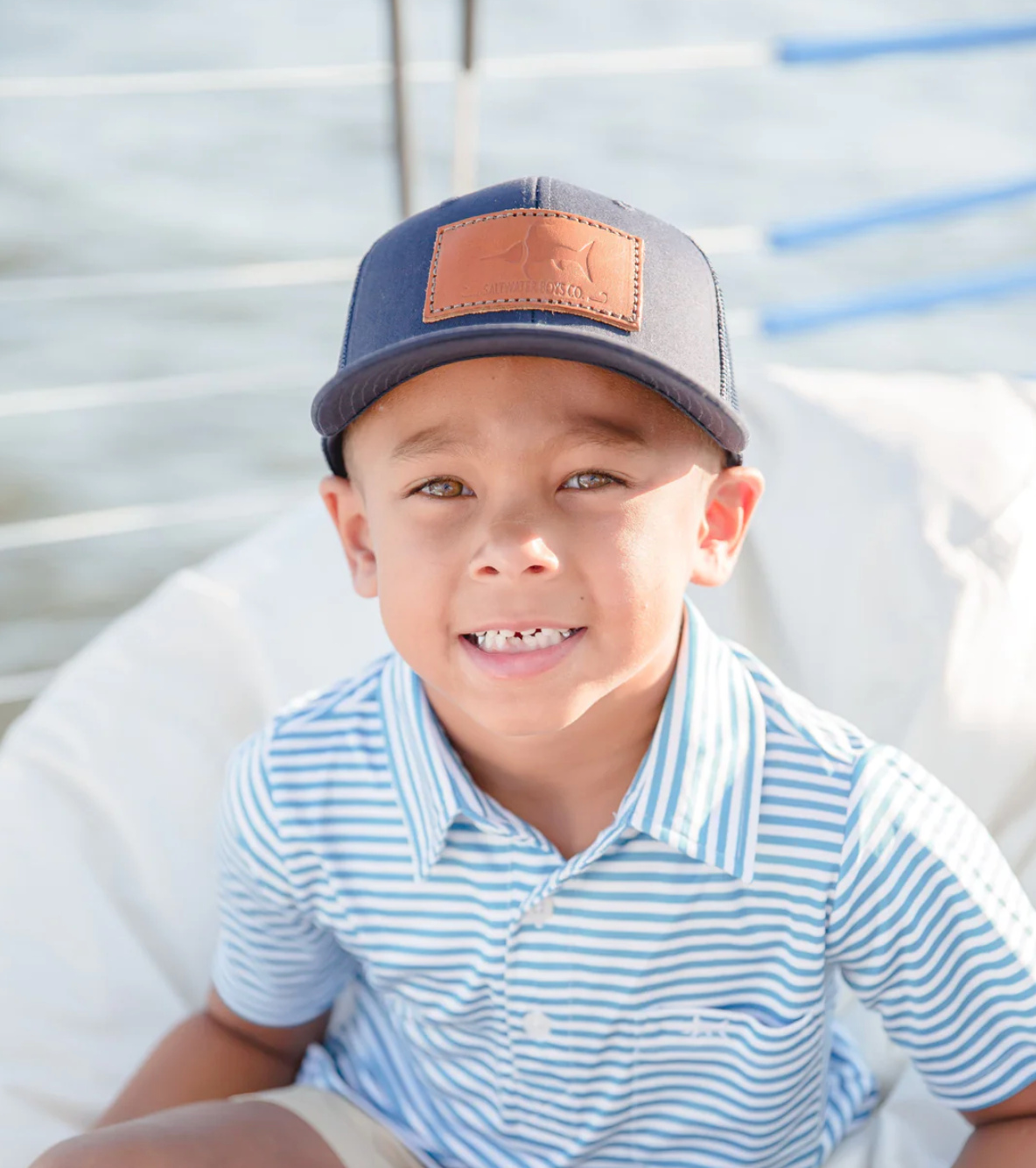 SWB Co. Leather Logo Hat Navy