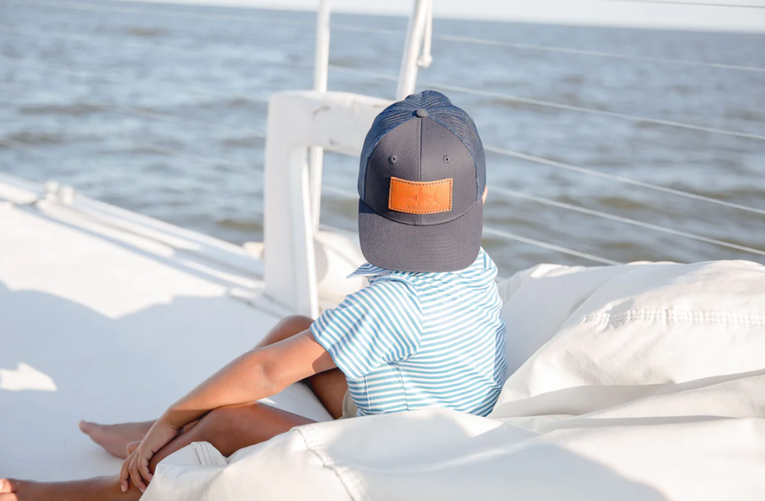 SWB Co. Leather Logo Hat Navy