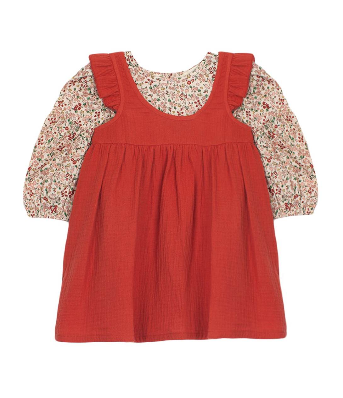 Sunset Picnic Printed Knit & Gauze 2pc Set