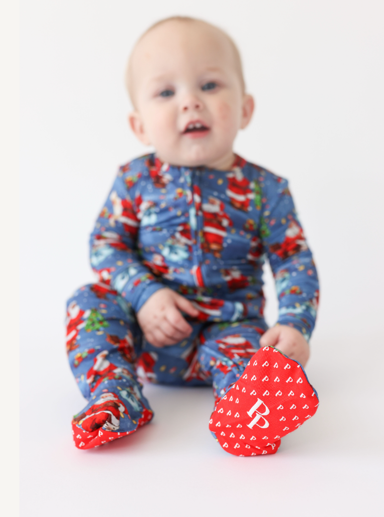 Posh Peanut Santa Clause Zippered Footie