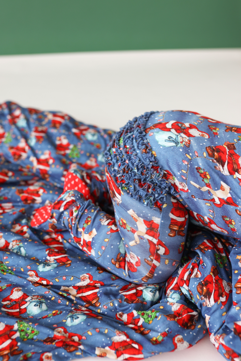 Posh Peanut Santa Claus Ruffled Zipper Footie