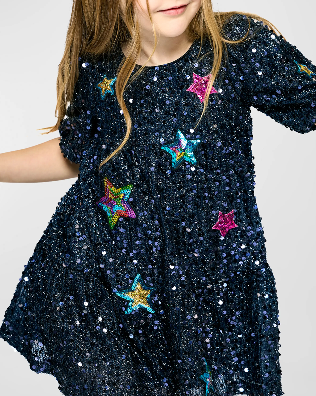 Sequin Dress with Star Patch