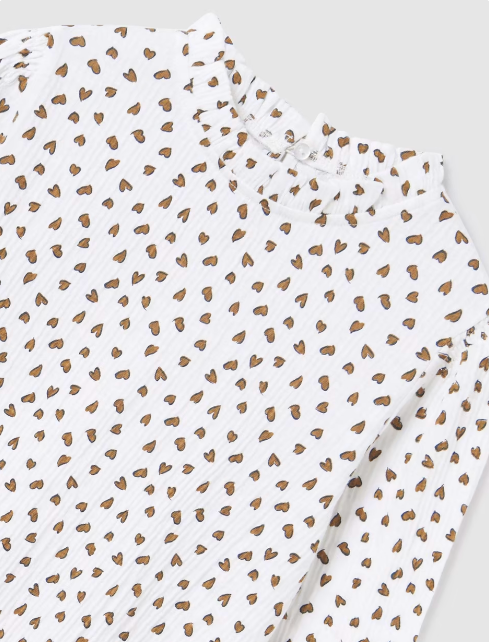 Off White Brown Hearts Blouse