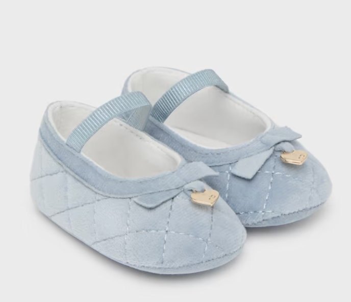 Blue Velvet Mary Jane Flats