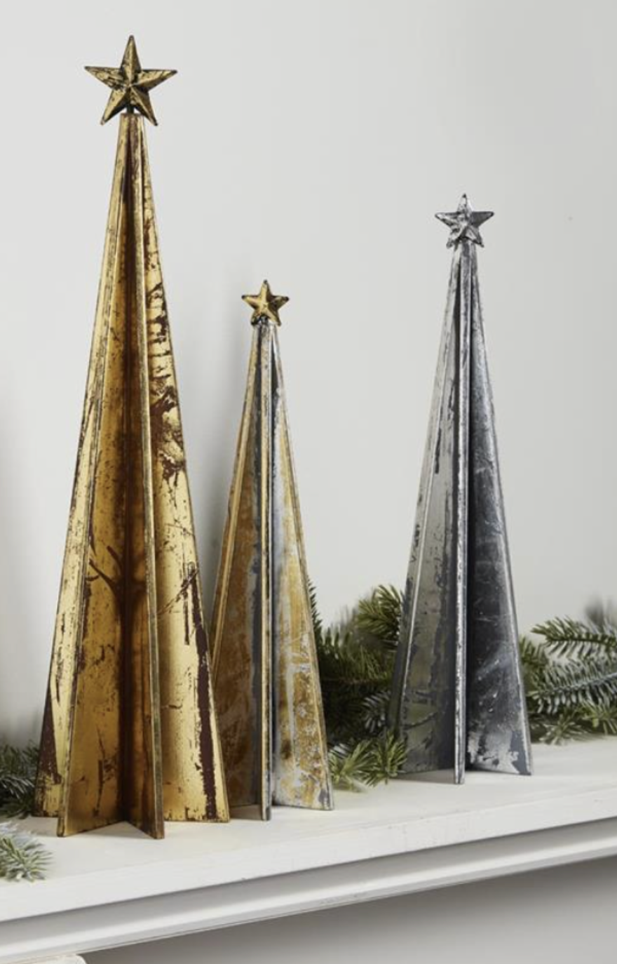 Large Silver Gold Tree Sitter