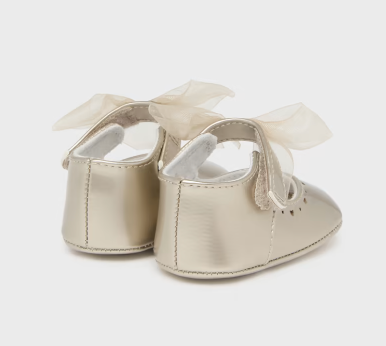 Gold Bow Mary Jane Flats