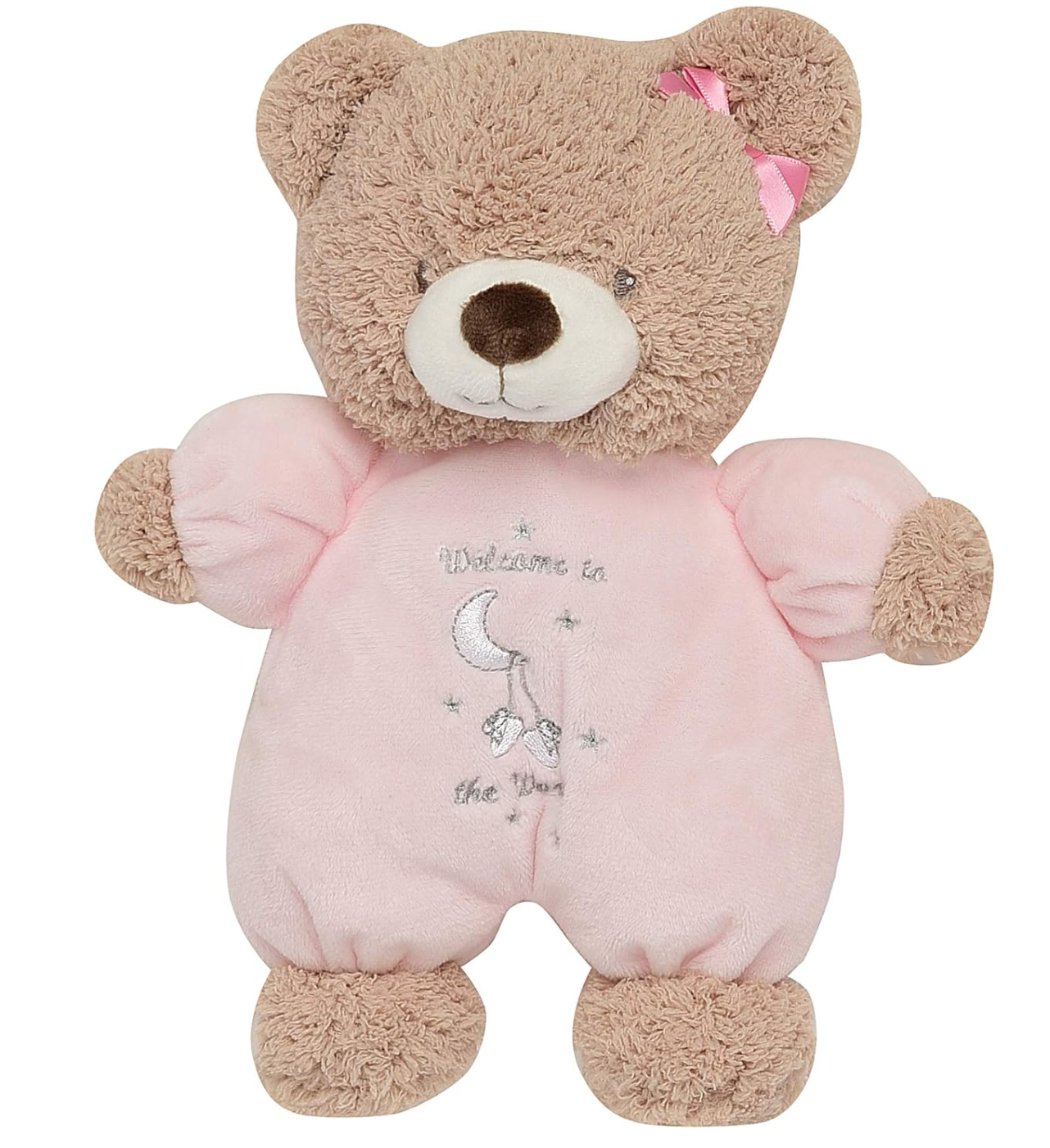 Welcome To The World Pink Teddy Bear Rattle