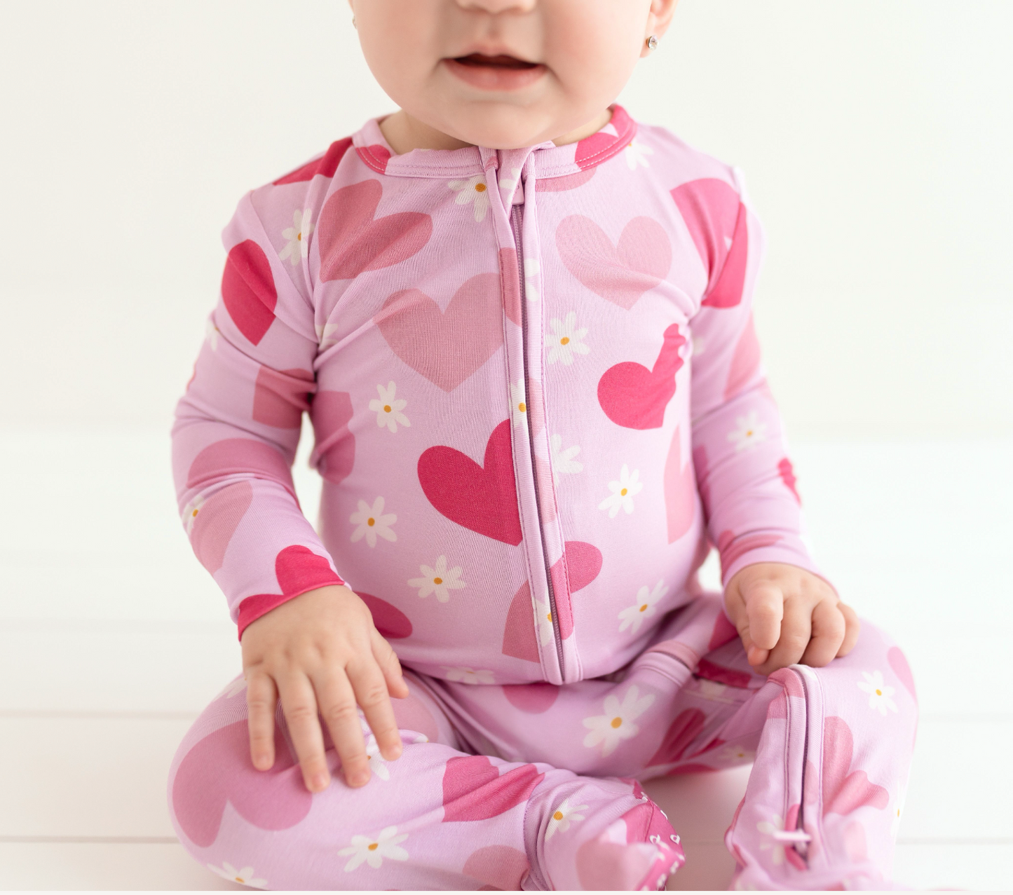 Posh Peanut Daisy Love Footie Zippered One Piece