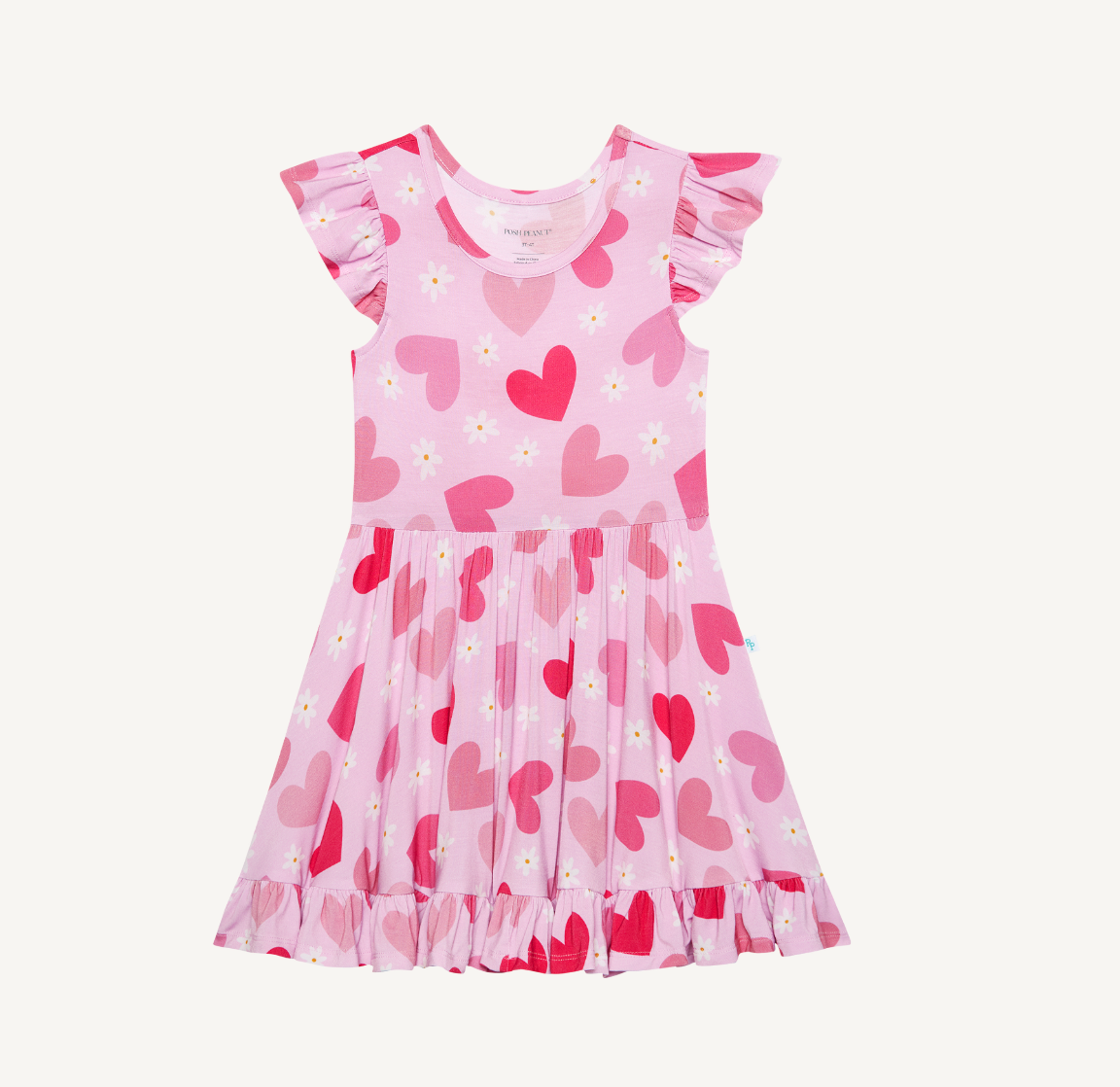 Posh Peanut Daisy Love Cap Sleeve Ruffled Twirl Dress