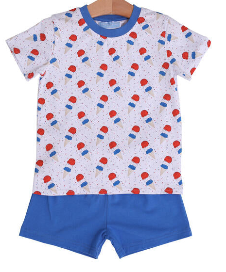 TSK Patriotic Ice Cream Short Set
