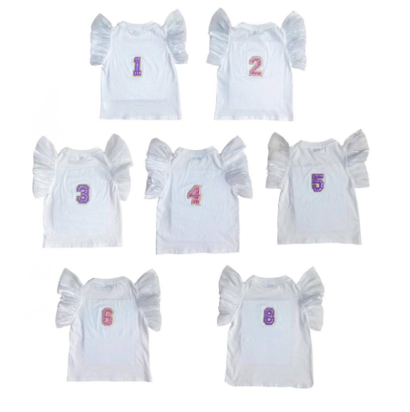 LB Birthday Girl Gem Ruffle Shirt