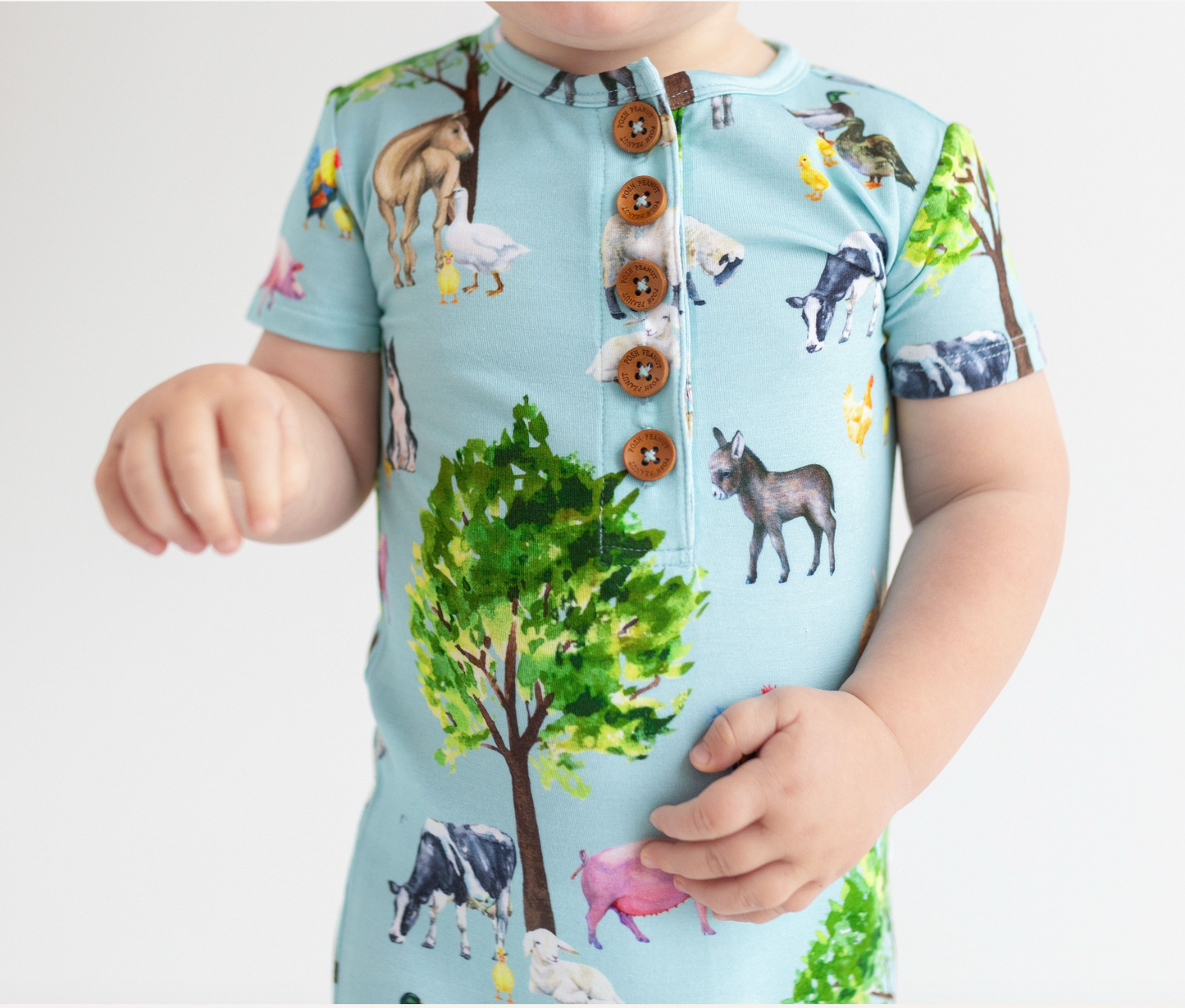 Posh Peanut Brayden SS Henley Romper