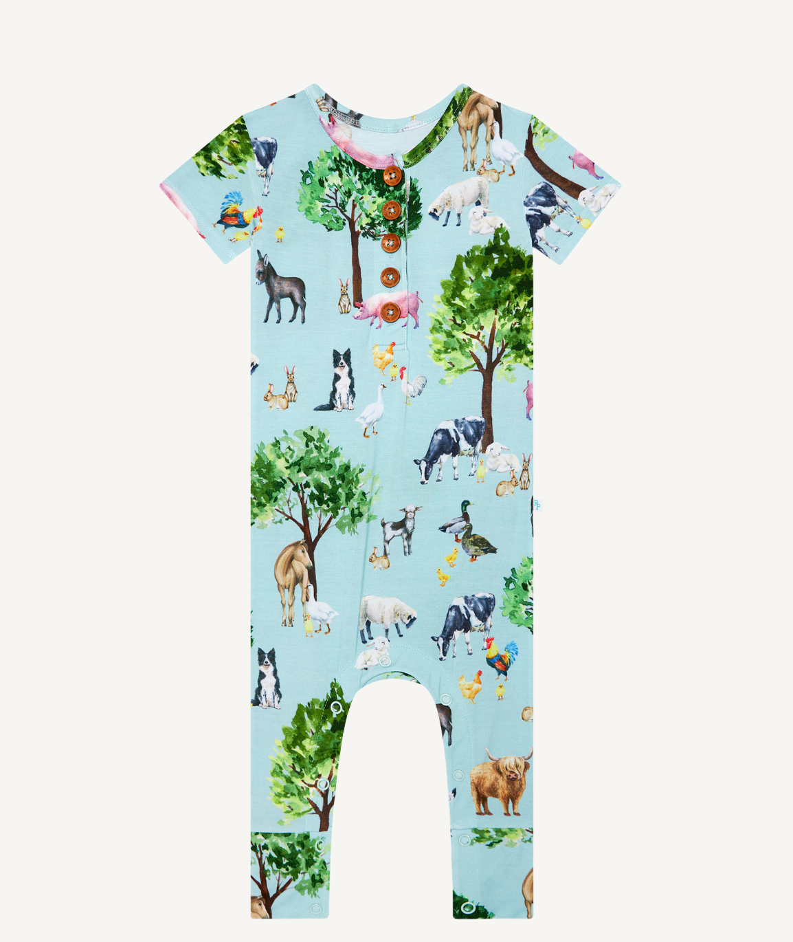 Posh Peanut Brayden SS Henley Romper