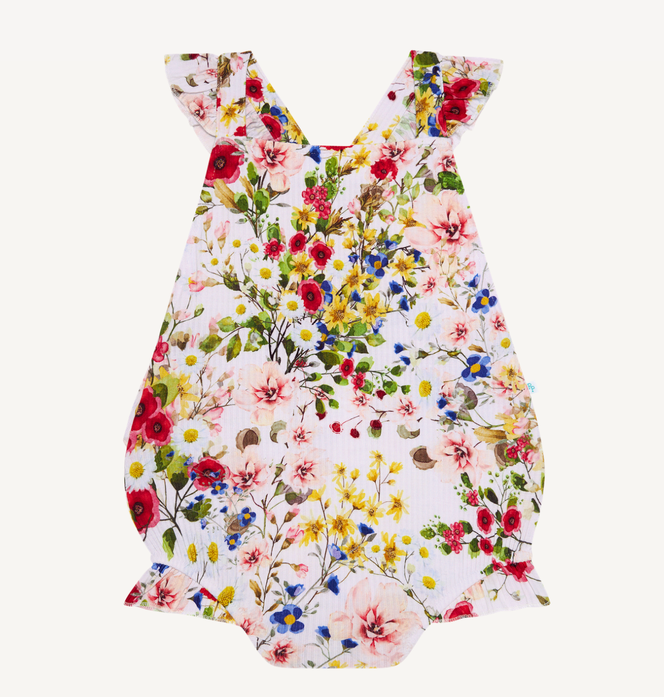 Posh Peanut Barbara Ruffled Strap Bubble Romper