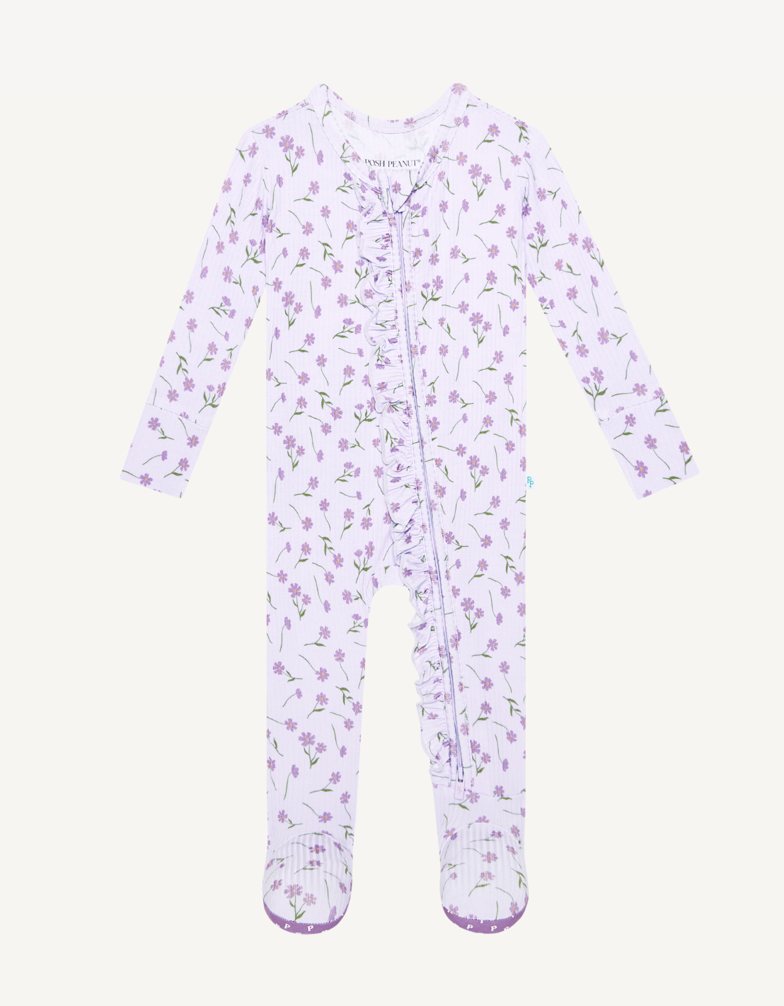 Posh Peanut Jeanette Footie Ruffled Zipper One Piece