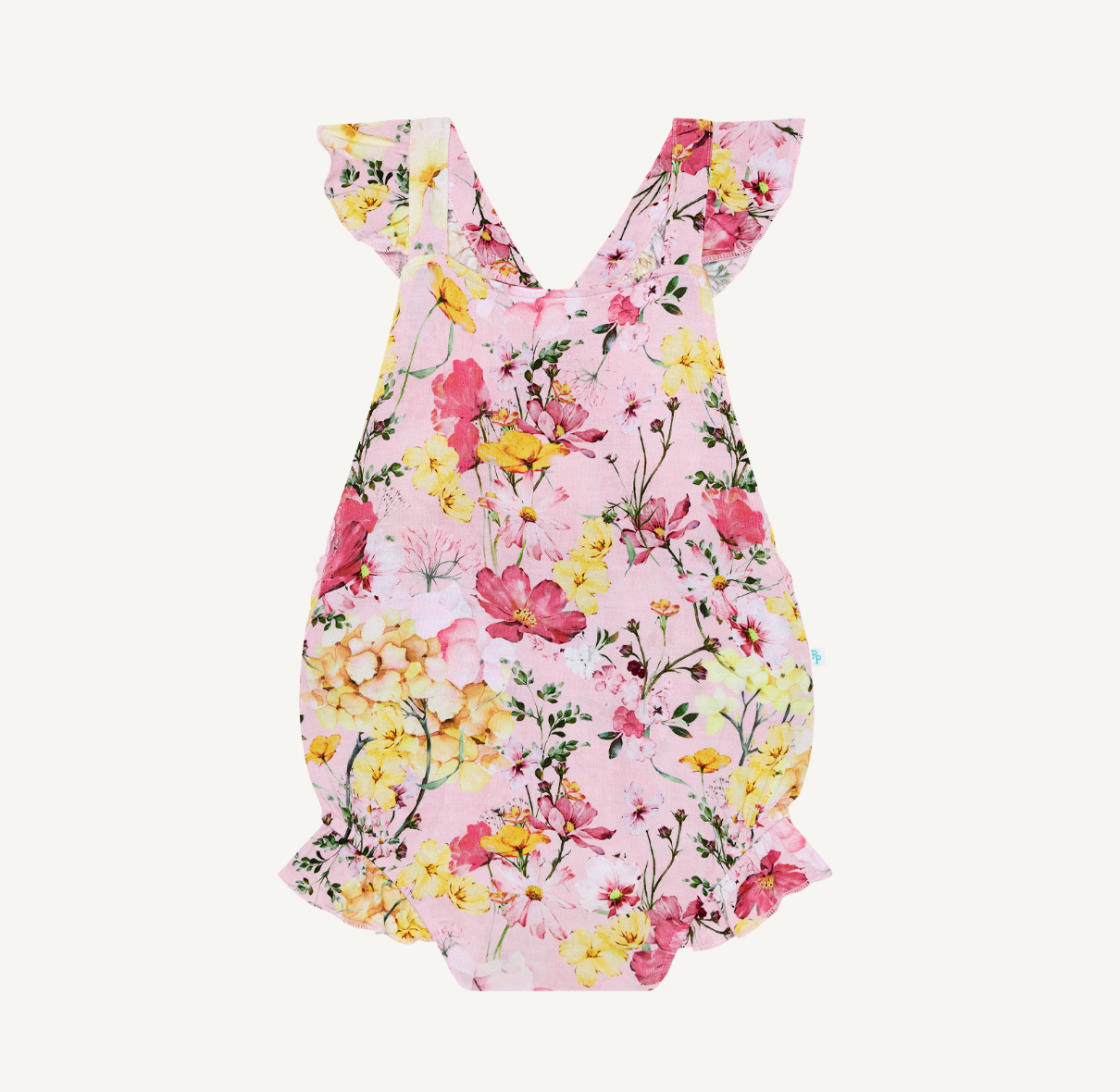 Posh Peanut Gaia Ruffled Strap Bubble Romper