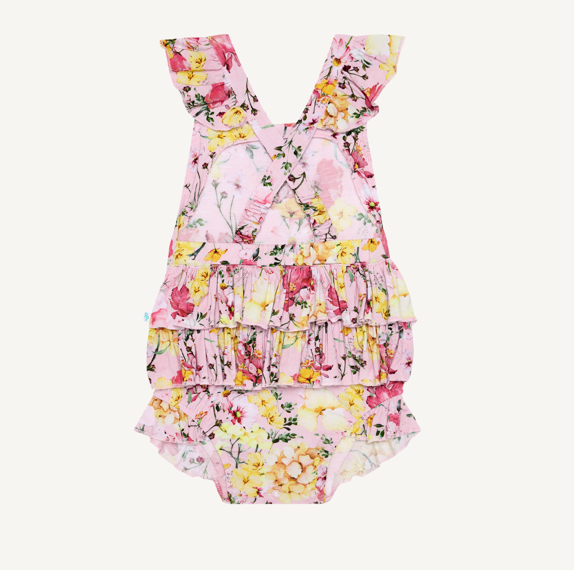 Posh Peanut Gaia Ruffled Strap Bubble Romper
