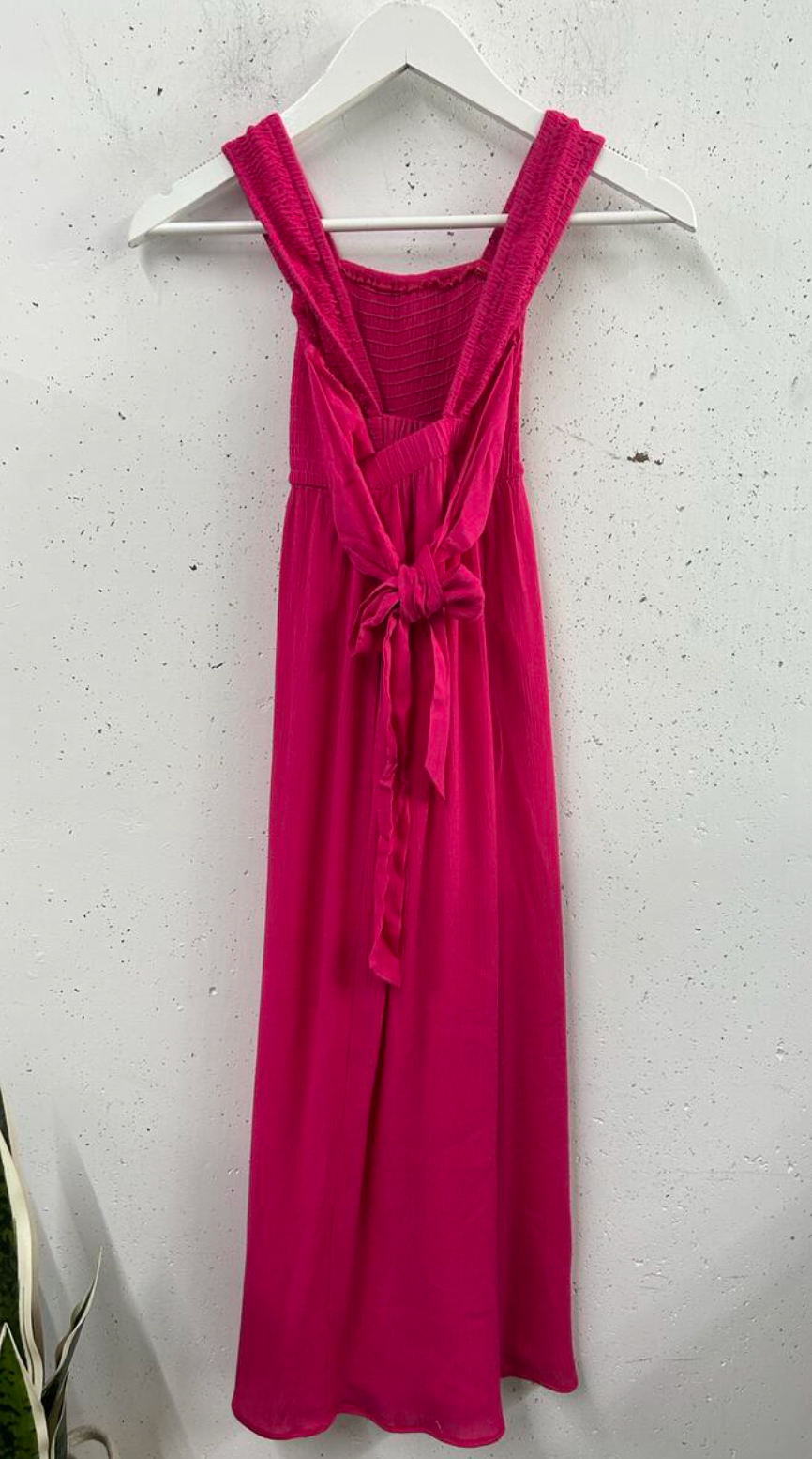 Magenta Smocked Sleeveless Woven Jumpsuit