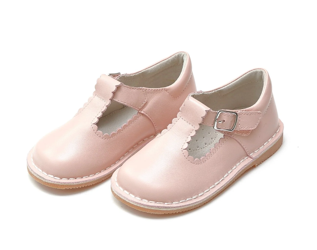 Selina Scalloped T-Strap Mary Jane Pink