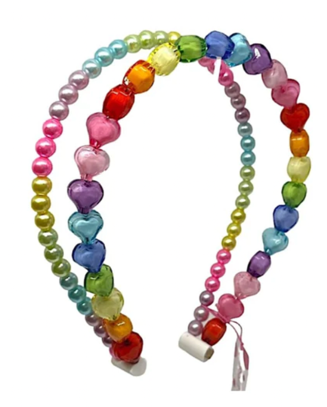 Two Row Heart Beaded Headband