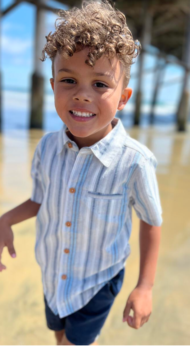 Newport Blue Striped Woven Shirt