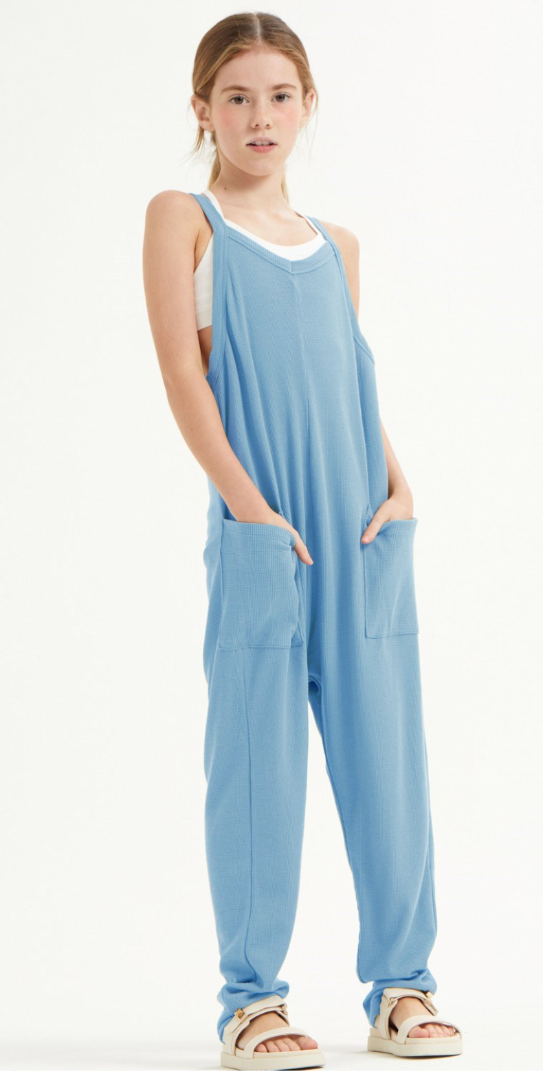 Sleeveless Thermal Jumpsuit Blue