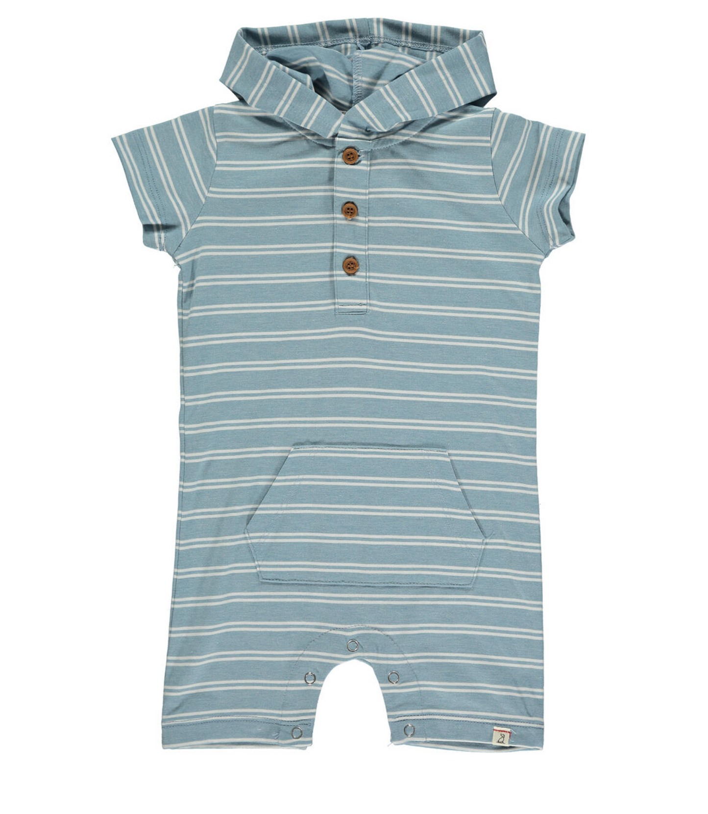 Charlie Blue Stripe Hooded Romper