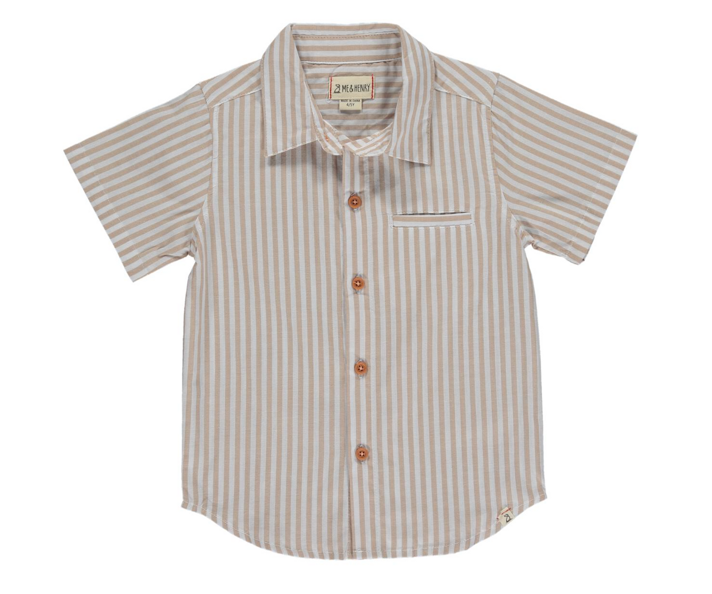 Newport Beige/White Stripe Woven Shirt