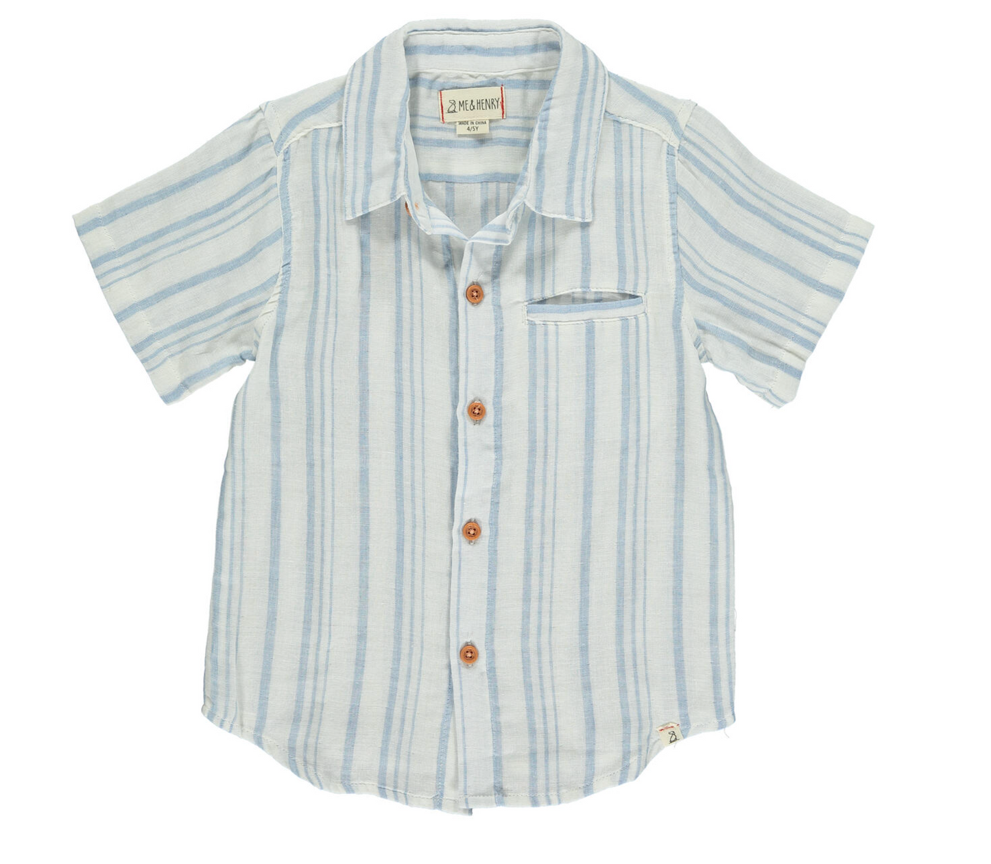 Newport Blue/Cream Stripe Woven Shirt