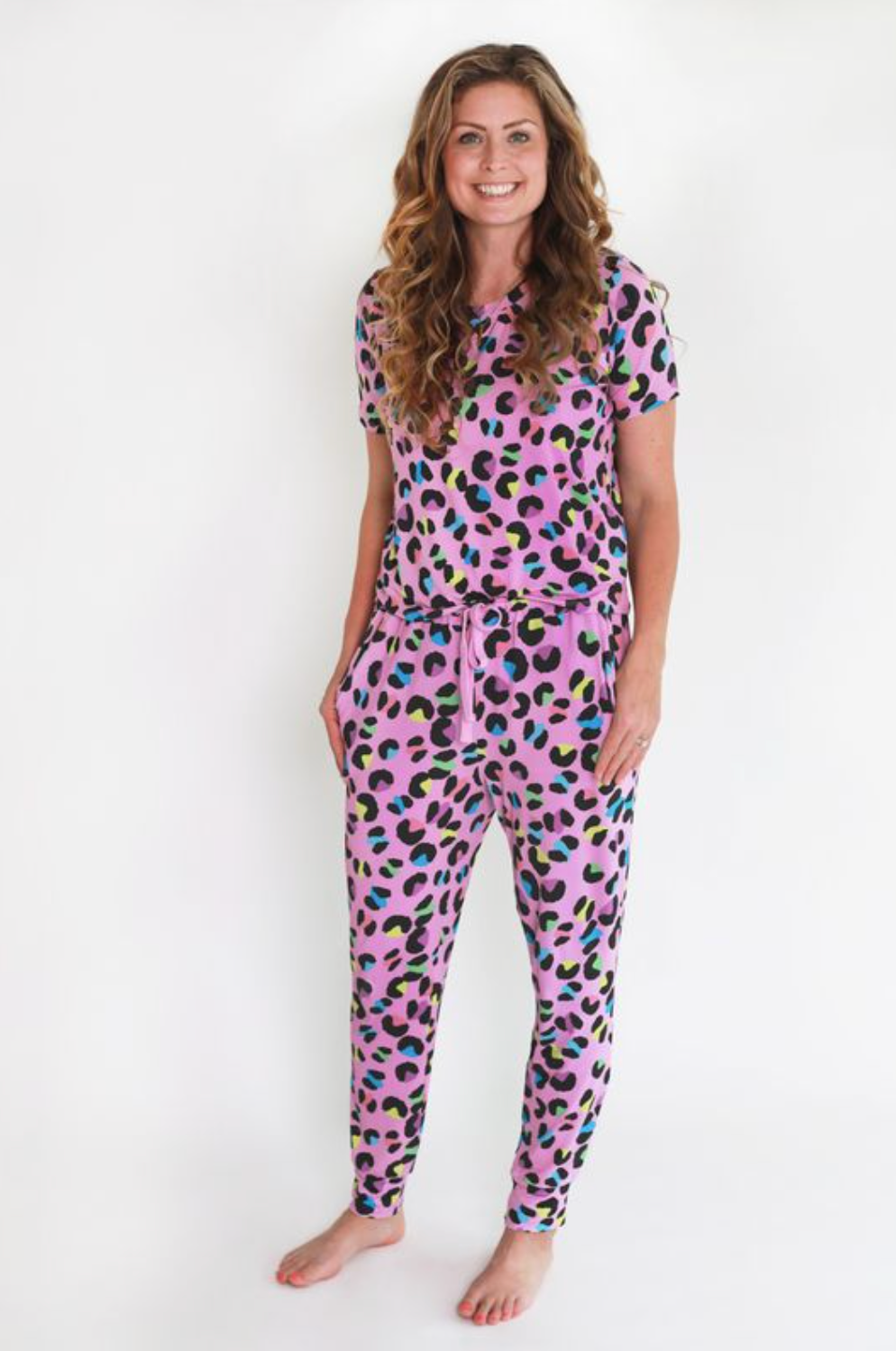 Electric Leopard Women's Scoop Neck/Jogger PJ Set