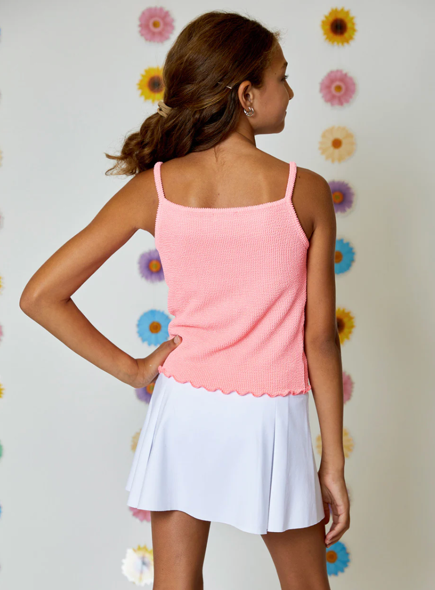 Ribbed Tank in Neon Pink