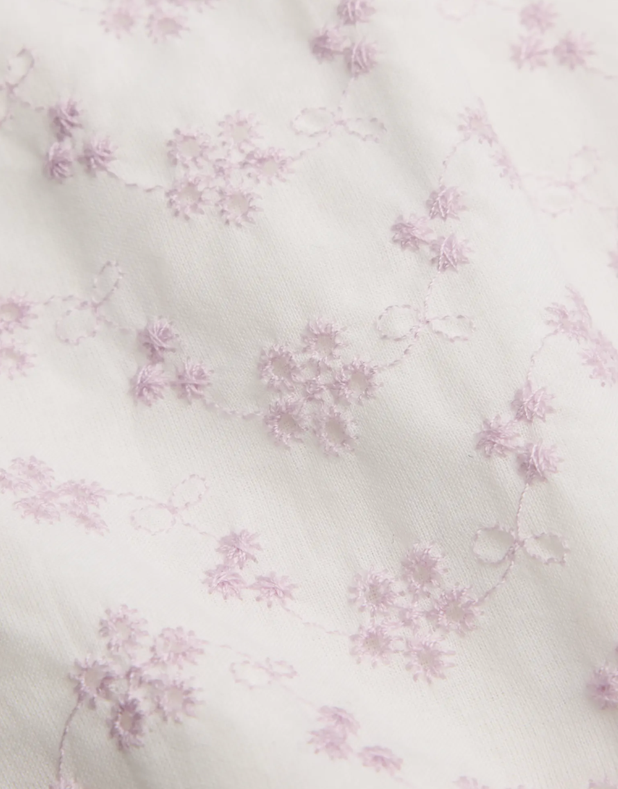 Fresh Violet Eyelet Combo Cropped Jumper