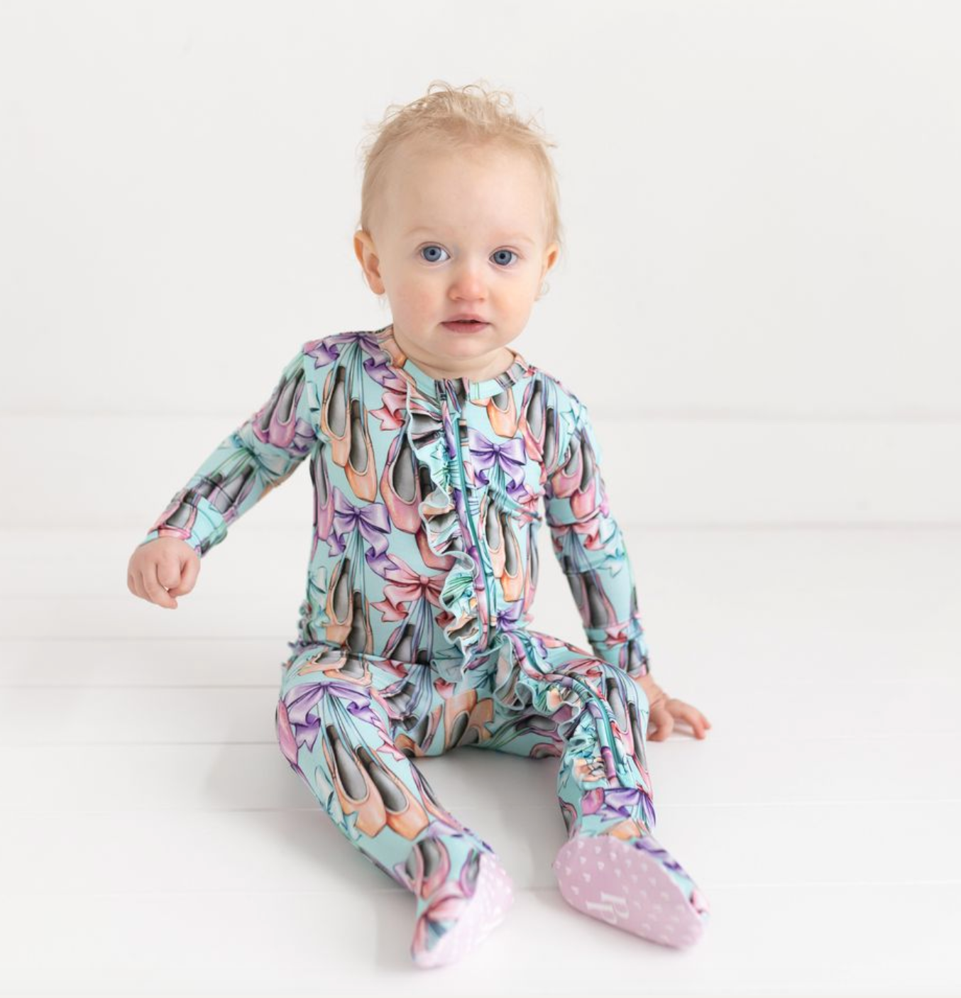 Posh Peanut Irina Footie Ruffled Zippered One Piece