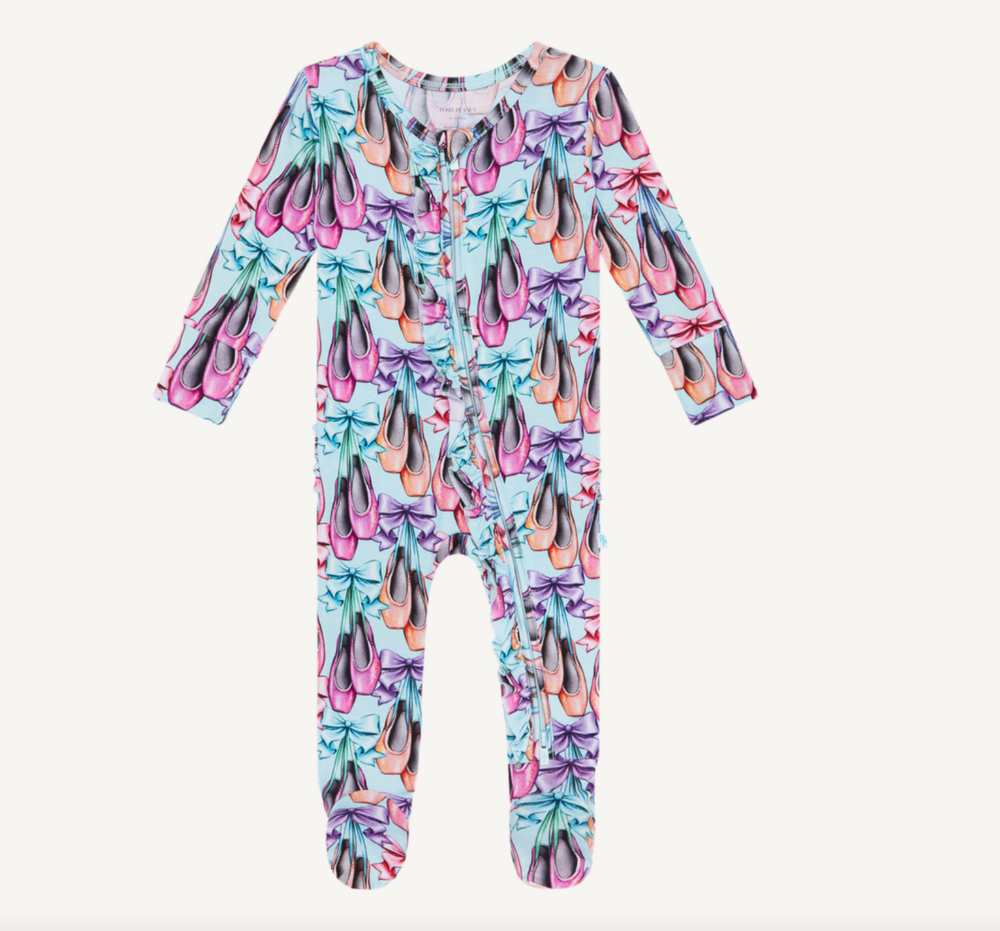 Posh Peanut Irina Footie Ruffled Zippered One Piece