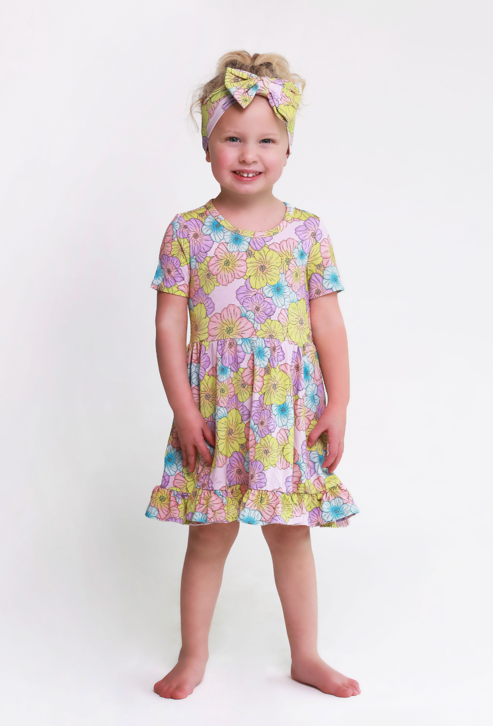 PP Kourtney Ruffled Short Sleeve Twirl Dress